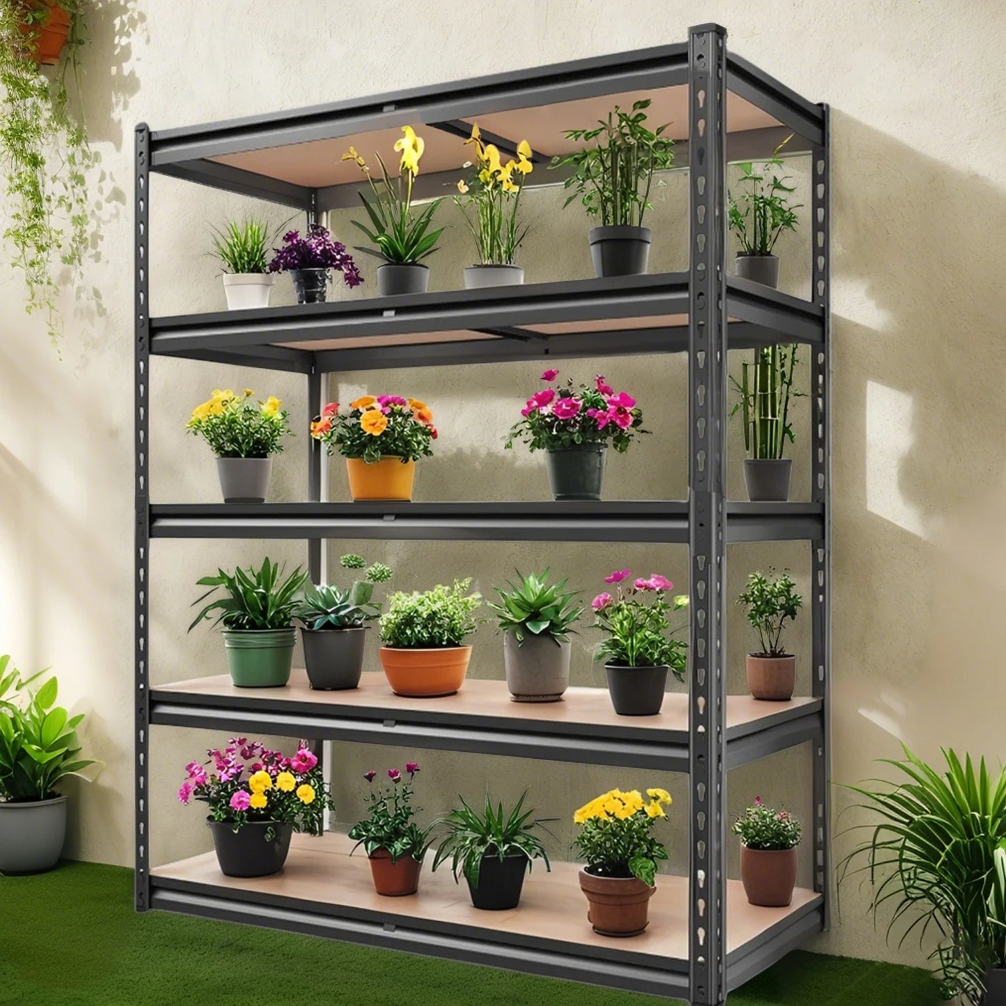 Five-Tier Rust-Resistant Heavy Duty Garage Shelving System 2000 LBS Capacity