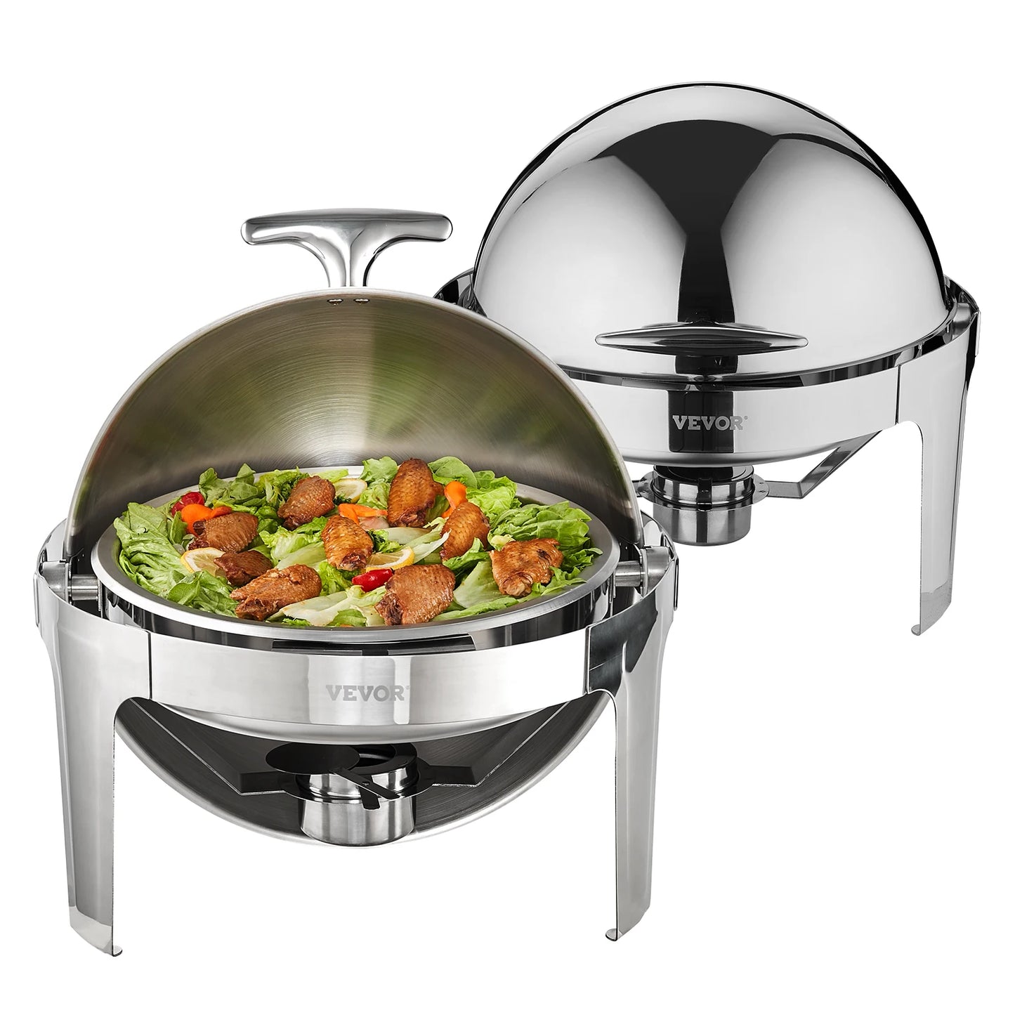 SucceBuy Roll Top Chafing Dish Set With Pans And Warmer