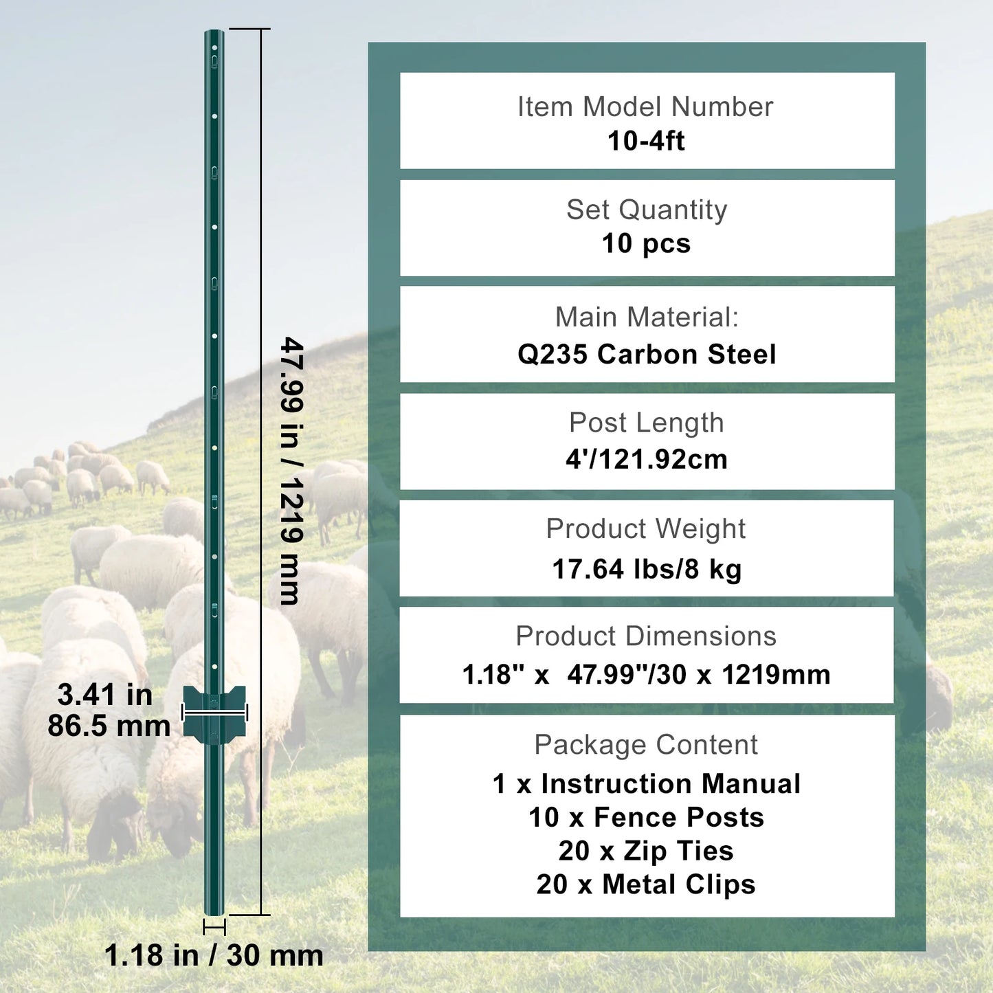 SucceBuy Heavy Duty T Post Fence Posts and Steel Stakes