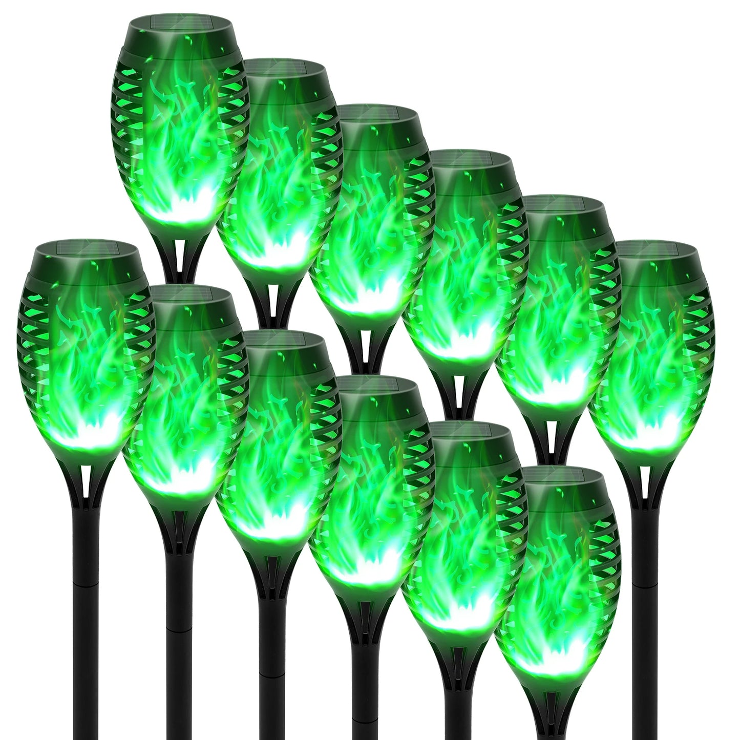 Green Solar Flame Light Outdoor Torch Lamp For Garden Decor