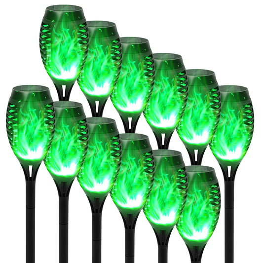 Green Solar Flame Light Outdoor Torch Lamp For Garden Decor
