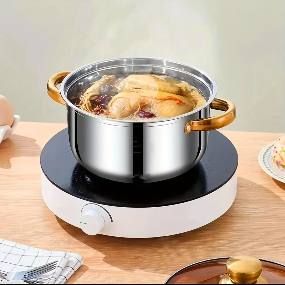 5-Piece Stainless Steel Cookware Set Durable And Multi-Purpose Non-Stick