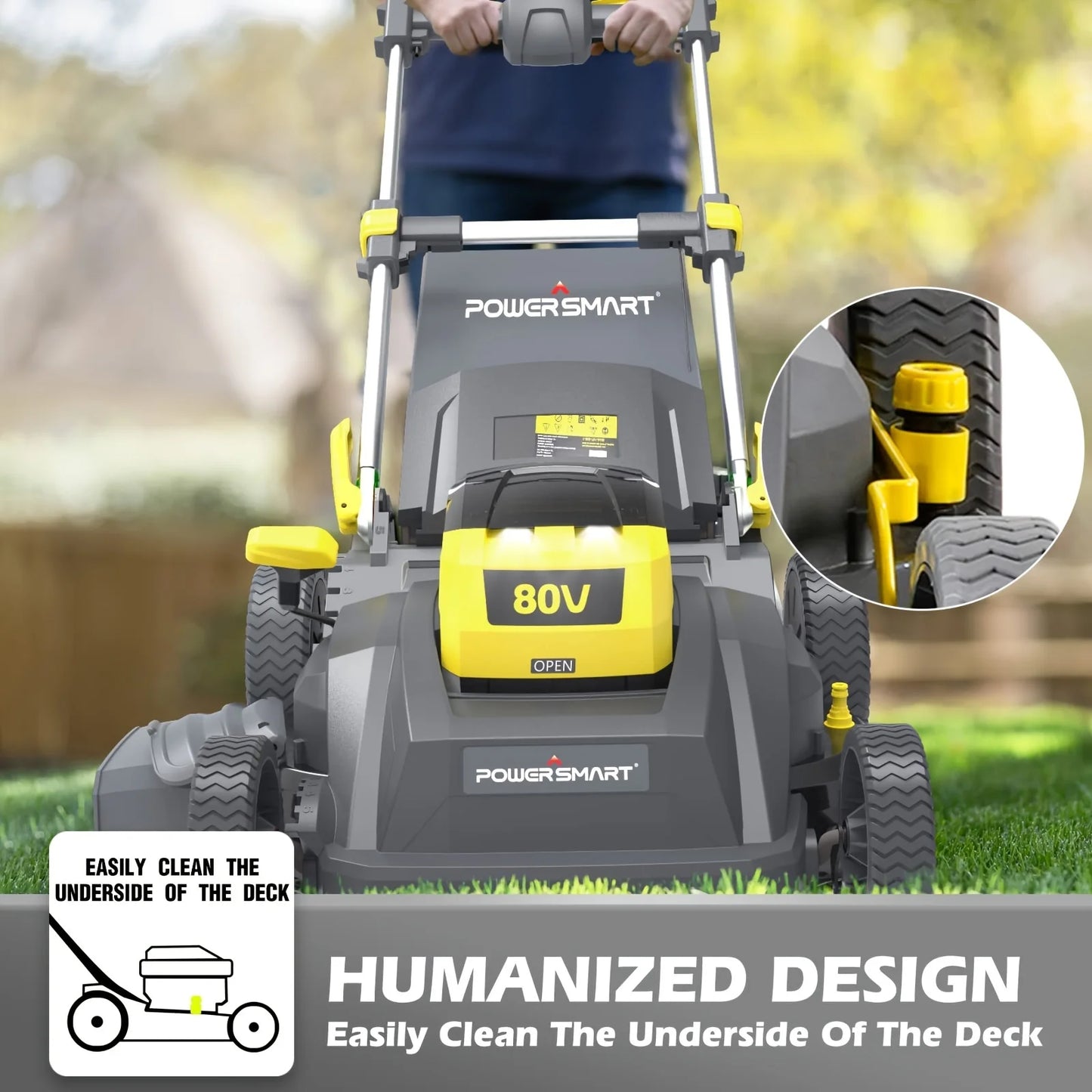 PowerSmart Self-Propelled Cordless Lawn Mower With 6.0Ah Battery