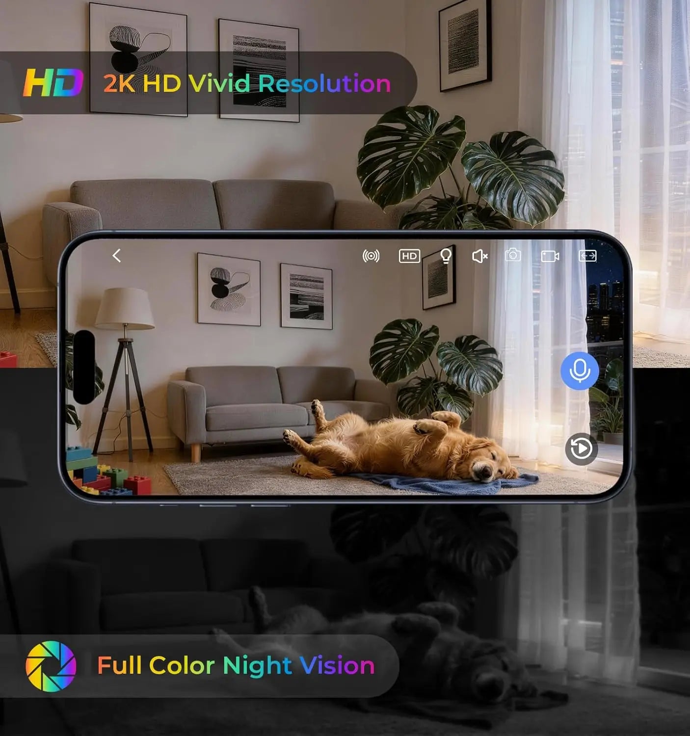 WESECUU Clock Camera 2K Nanny Cam With 5G WiFi And Two Way Talk