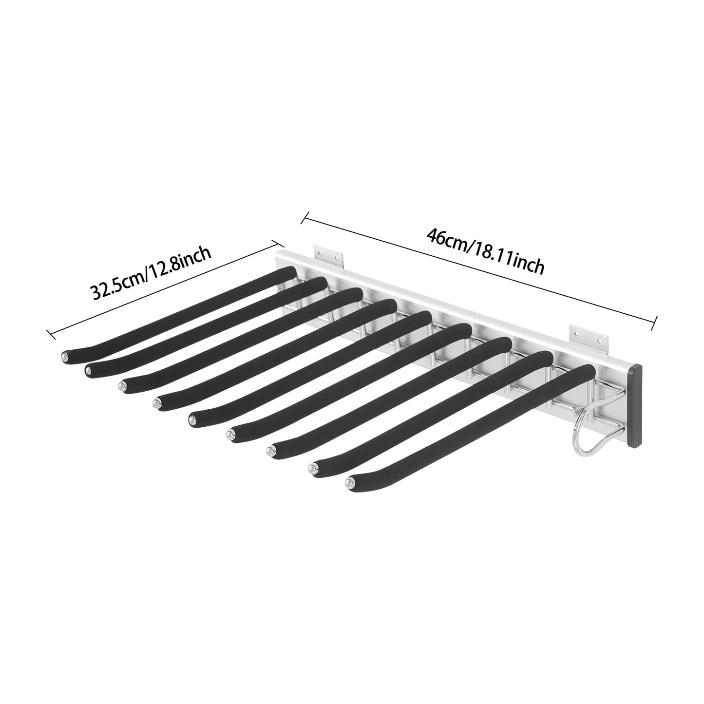 Bymaocar Pull Out Trousers Rack 9-Rod Retractable Wardrobe Organizer
