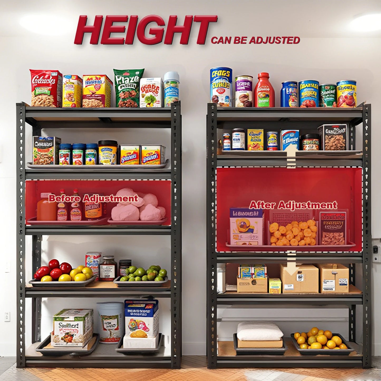 Five-Tier Rust-Resistant Heavy Duty Garage Shelving System 2000 LBS Capacity