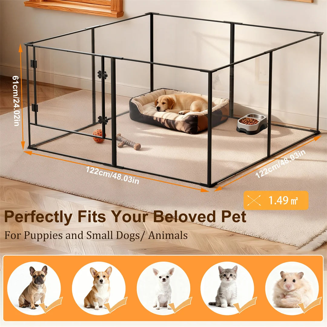 Bingopaw 8-Panel Acrylic Dog Playpen For Indoor Training And Whelping