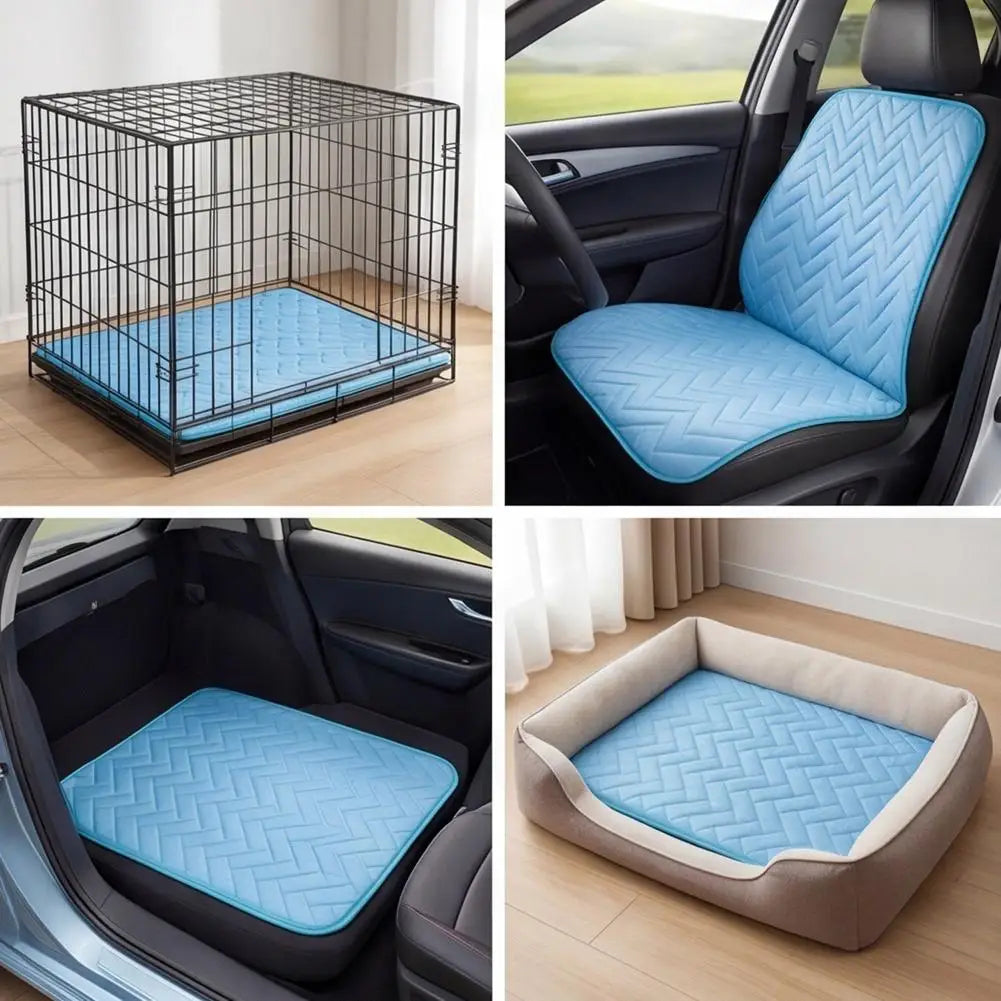 Dog Cooling Mat Ice Silk Fabric Instant Cooling Bed