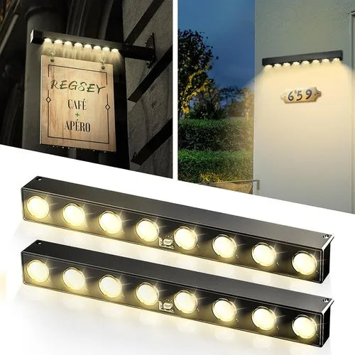Two Pack Solar Wall Lamp Outdoor Waterproof Garden Light Mailbox