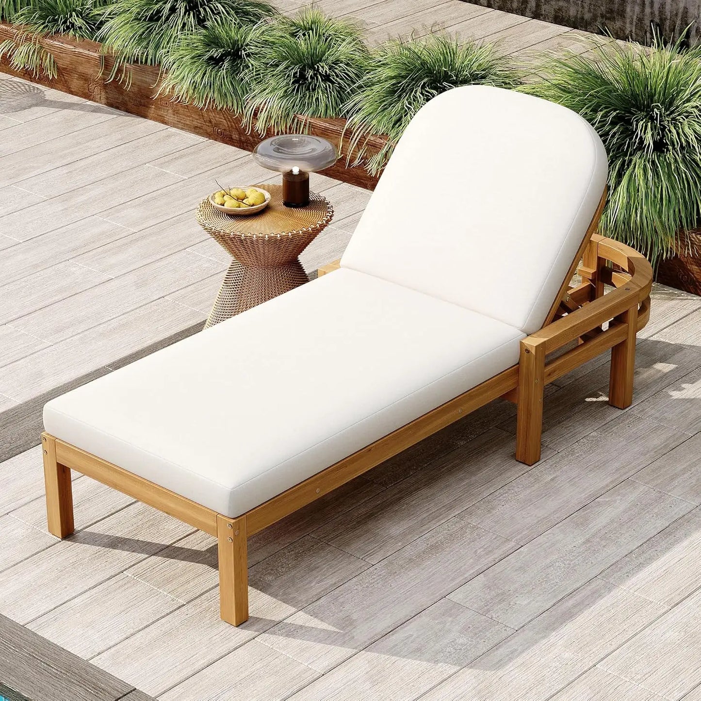 5-Position Adjustable Outdoor Chaise Lounge Set with Steel Frame