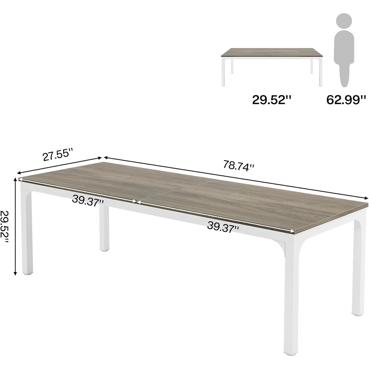LITTLE TREE Extra Long Computer Desk For Home Office