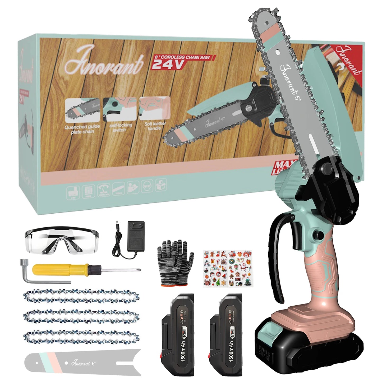 Cordless Mini Chainsaw With Dual Batteries Portable Tree Cutter