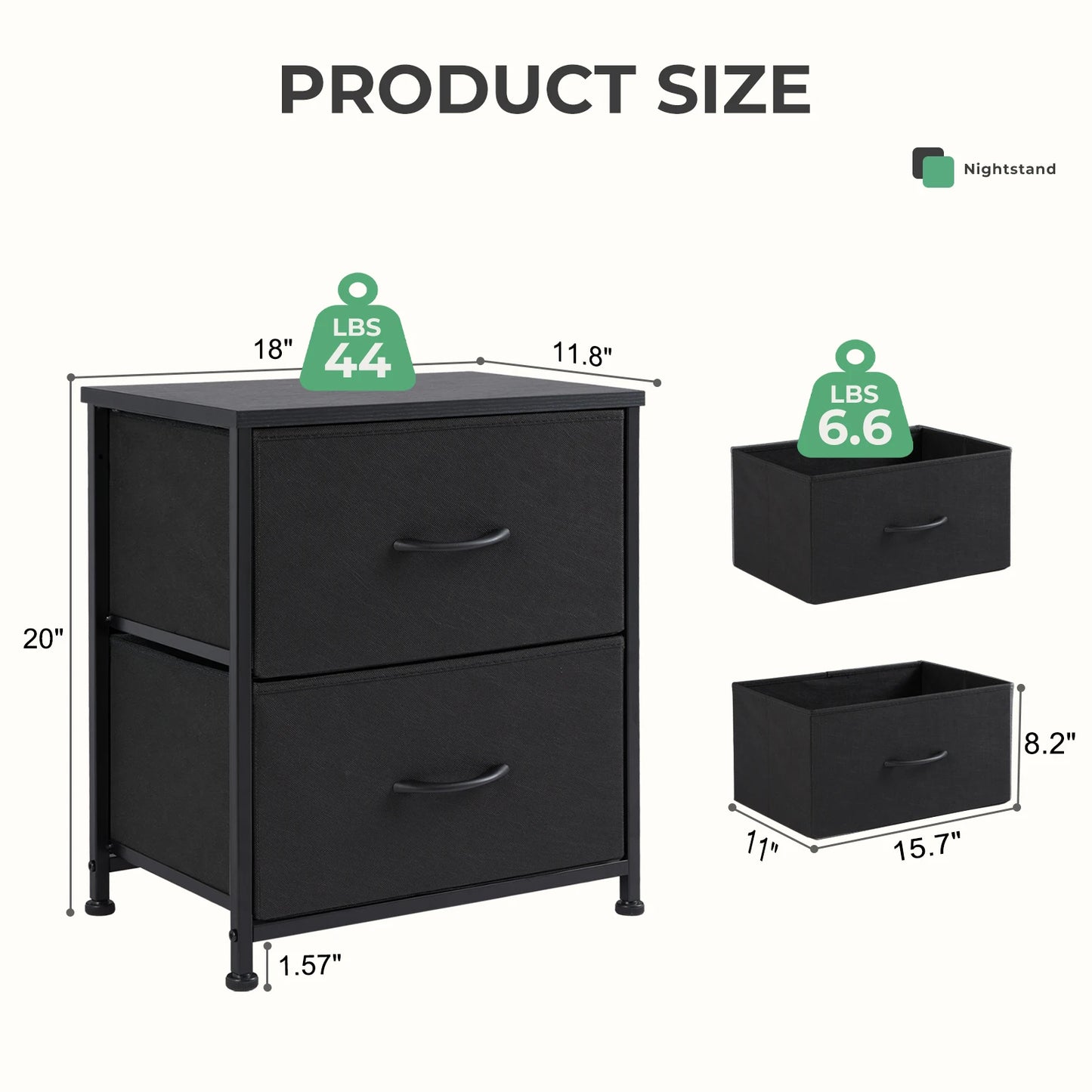 JHK Living Room Cabinet With Fabric Drawers