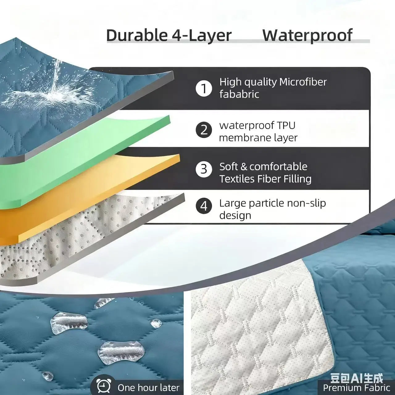 Waterproof Non Slip Dog Bed Cover and Pet Blanket Protector