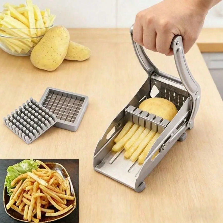 Commercial Grade Stainless Steel French Fry Cutter With Two Blades