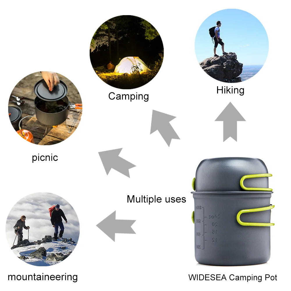 Widesea Ultralight Camping Cooking Utensils Pot Set