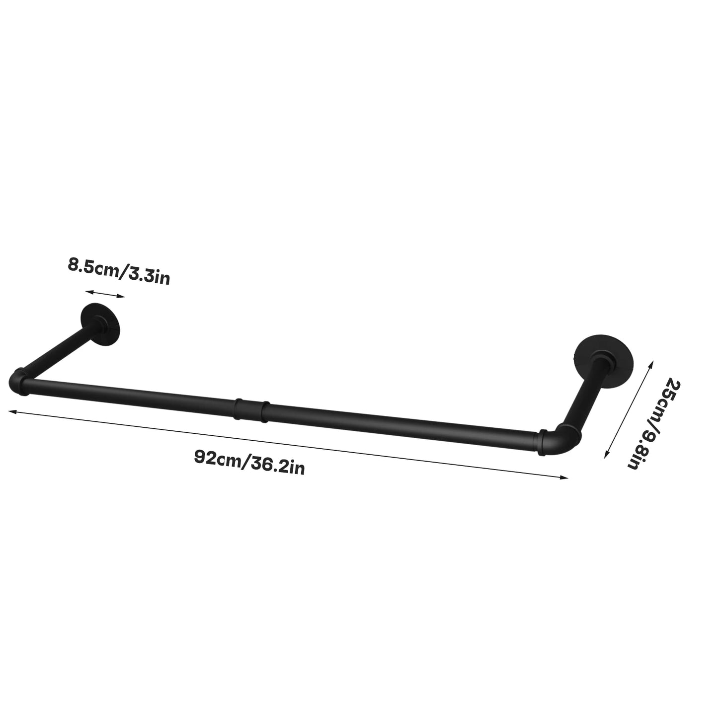 Industrial Pipe Clothes Rack Pack Of 2 Wall Mounted Closet Garment Rod Organizer