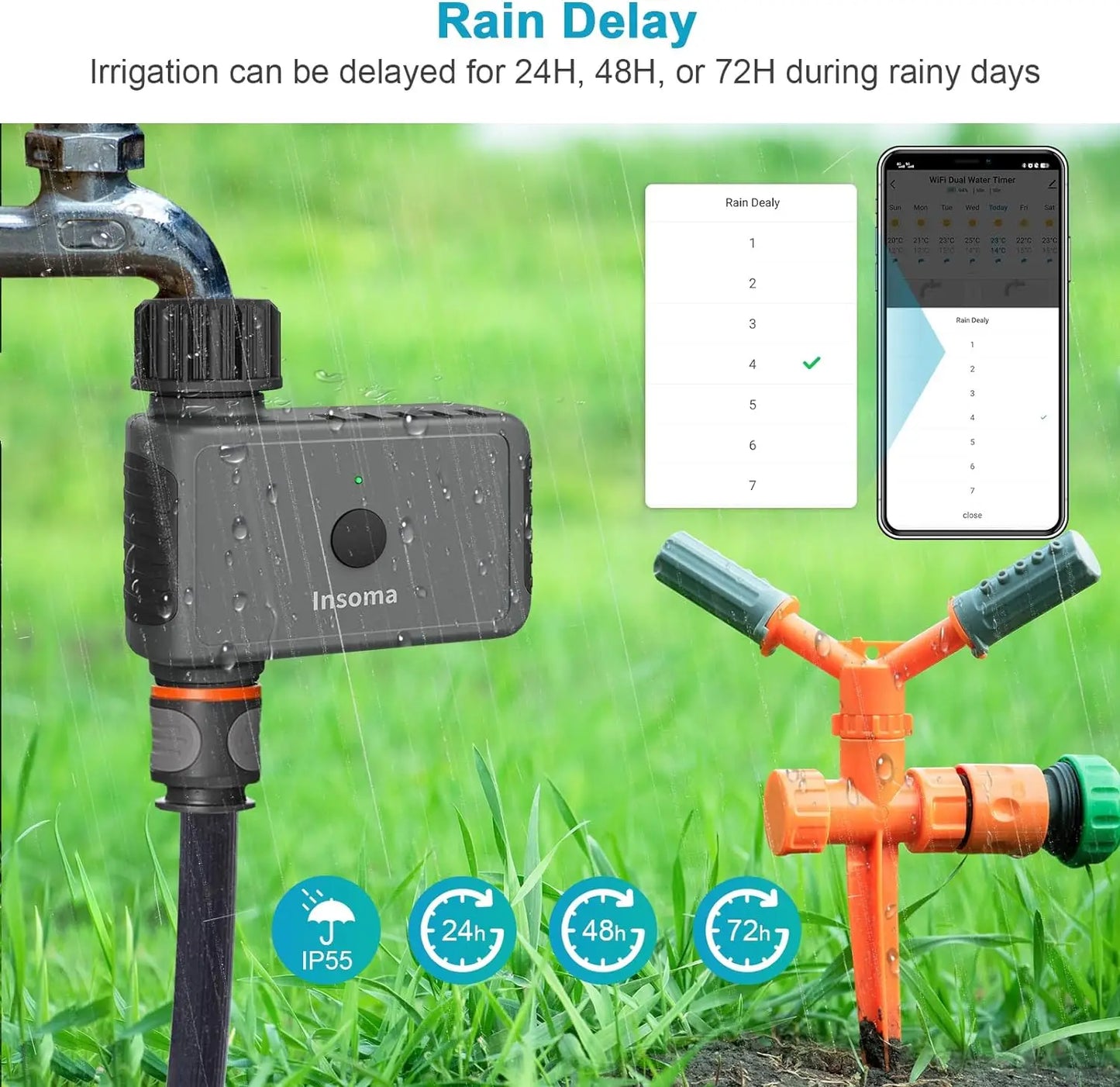 Insoma Wifi Automatic Sprinkler Timer For Garden Irrigation