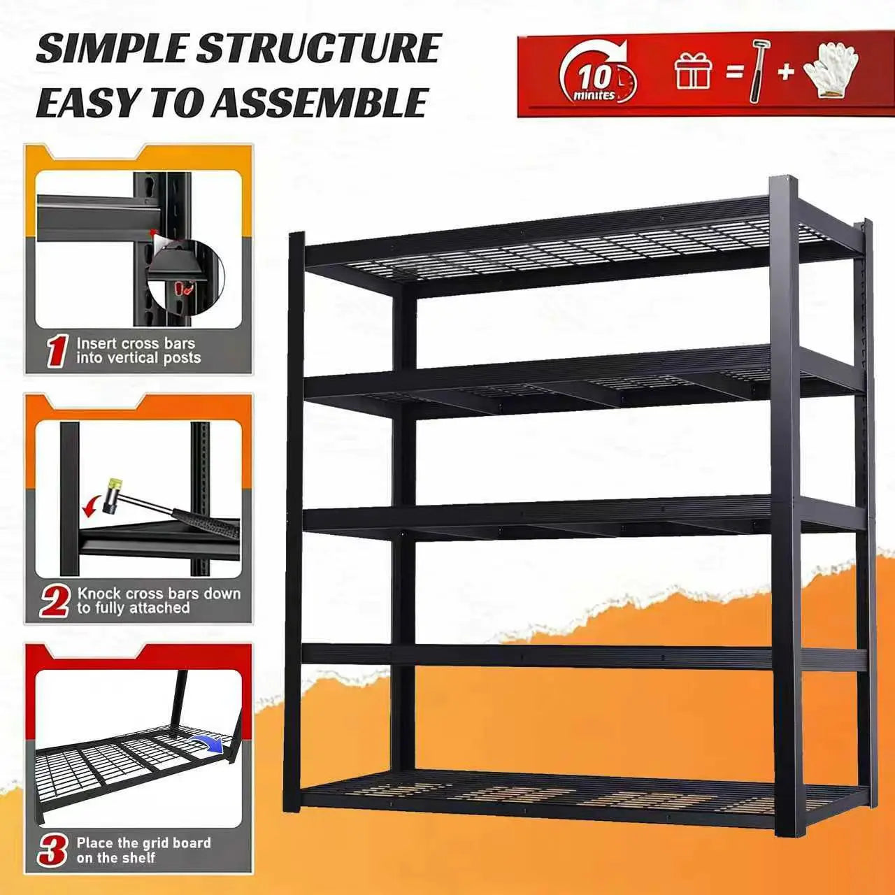 Adjustable Metal Double Layer Shelving Unit Commercial Grade Rack