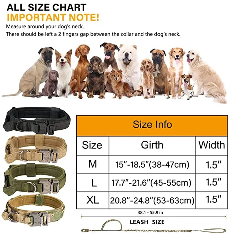 COOYOMOO Durable Tactical Dog Collar And Leash Set For Training