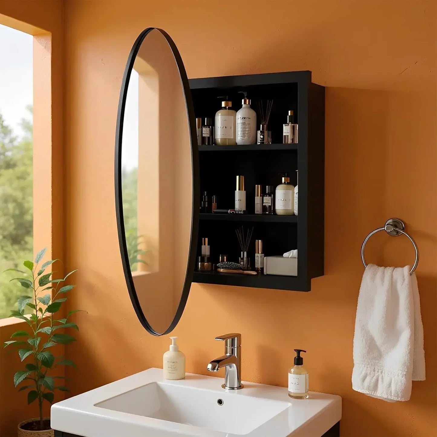 Bathroom Medicine Cabinet With Mirror Wall Mounted Vanity Cabinet