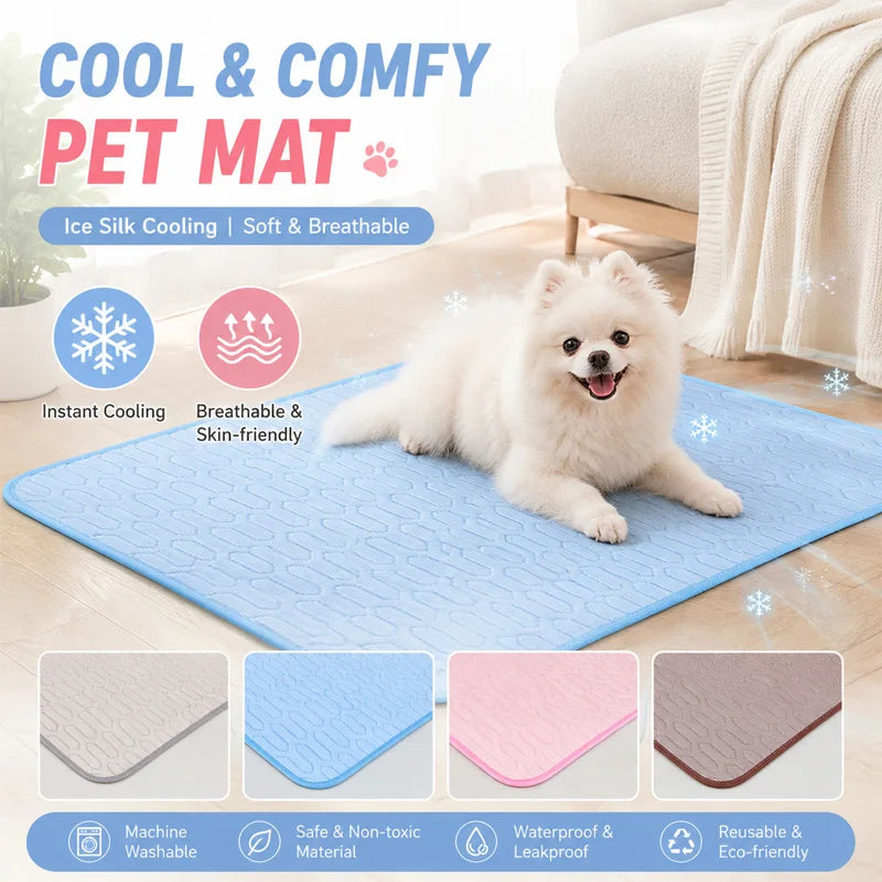 Dog Cooling Mat Ice Pad Bed Durable Cushion For Pets