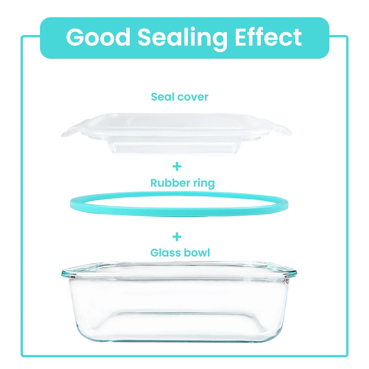 Glass Food Storage Containers Set Eight Pieces Leakproof Microwave Safe