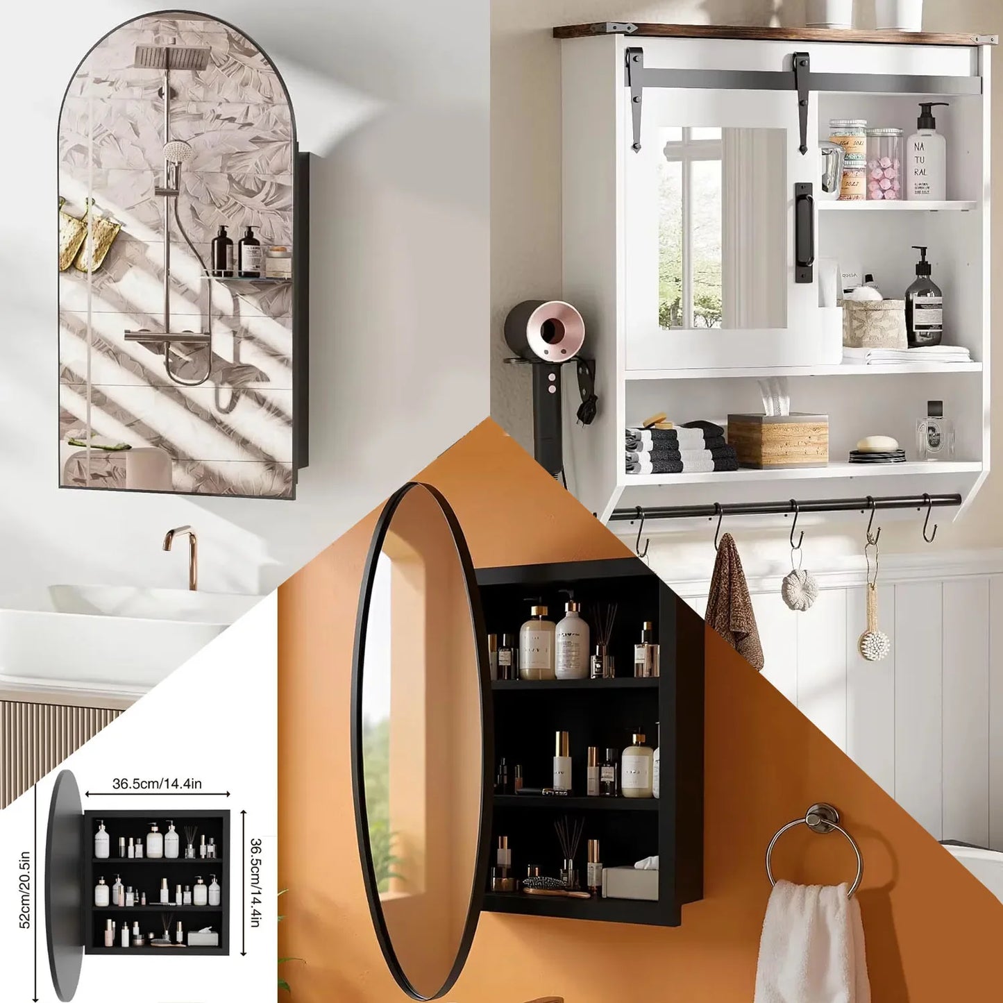 Bathroom Medicine Cabinet With Mirror Wall Mounted Vanity Cabinet