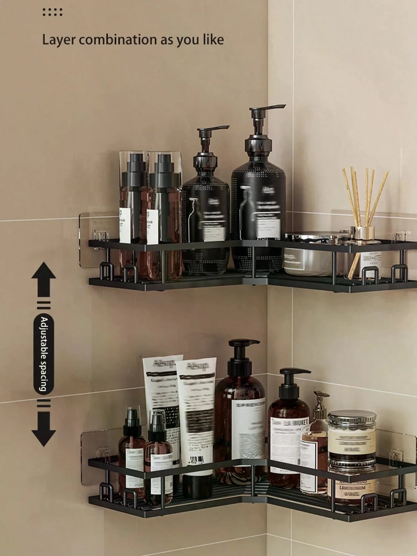 Stainless Steel Corner Shower Caddy Wall Mounted Storage Rack Set