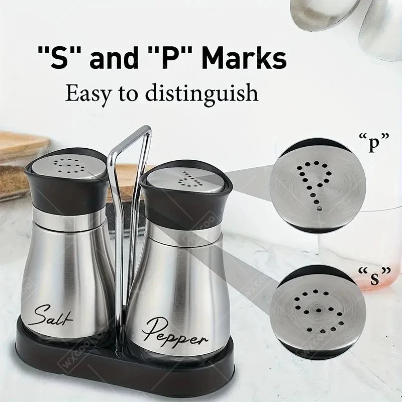 Glass Spice Bottle Set With Adjustable Refillable Salt Pepper Shakers