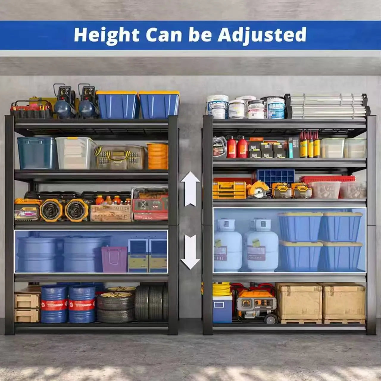 Adjustable Metal Double Layer Shelving Unit Commercial Grade Rack