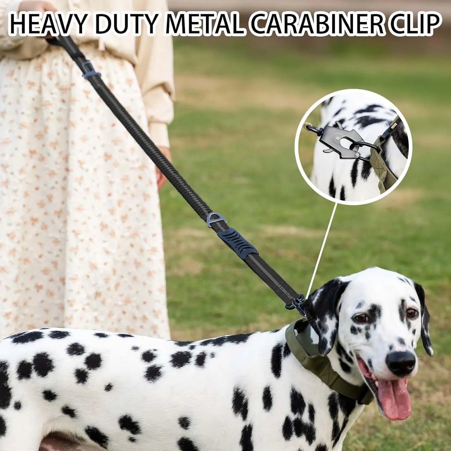 Reflective Shock Absorbing Pet Leash With Car Seatbelt For Large Dogs