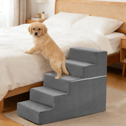 Right Angled Foam Dog Stairs 3 To 5 Steps For Small Dogs Indoor