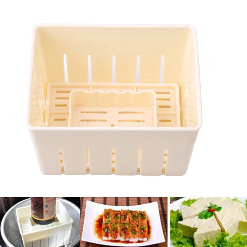 Plastic Tofu Press Mould Kit With Cheese Cloth Homemade Tofu