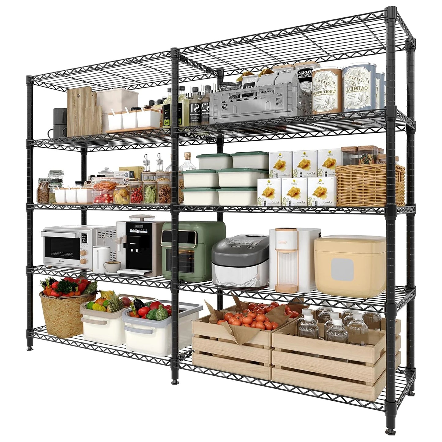 TWISTER.CK Heavy Duty Metal Storage Shelves Four Tier Unit