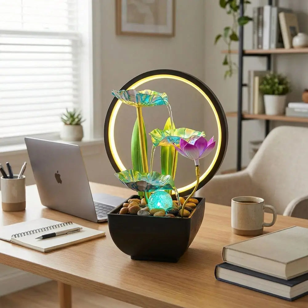 USB LED Desktop Water Fountain For Relaxing White Noise