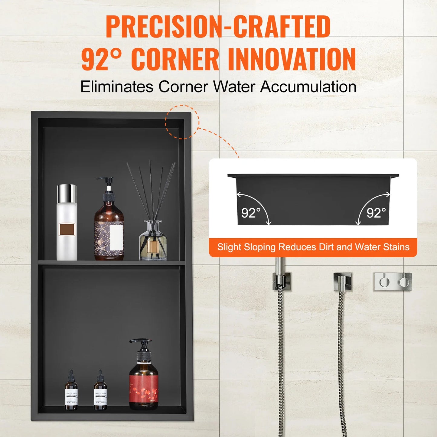 SucceBuy Stainless Steel Shower Niche Wall Insert With Shelves