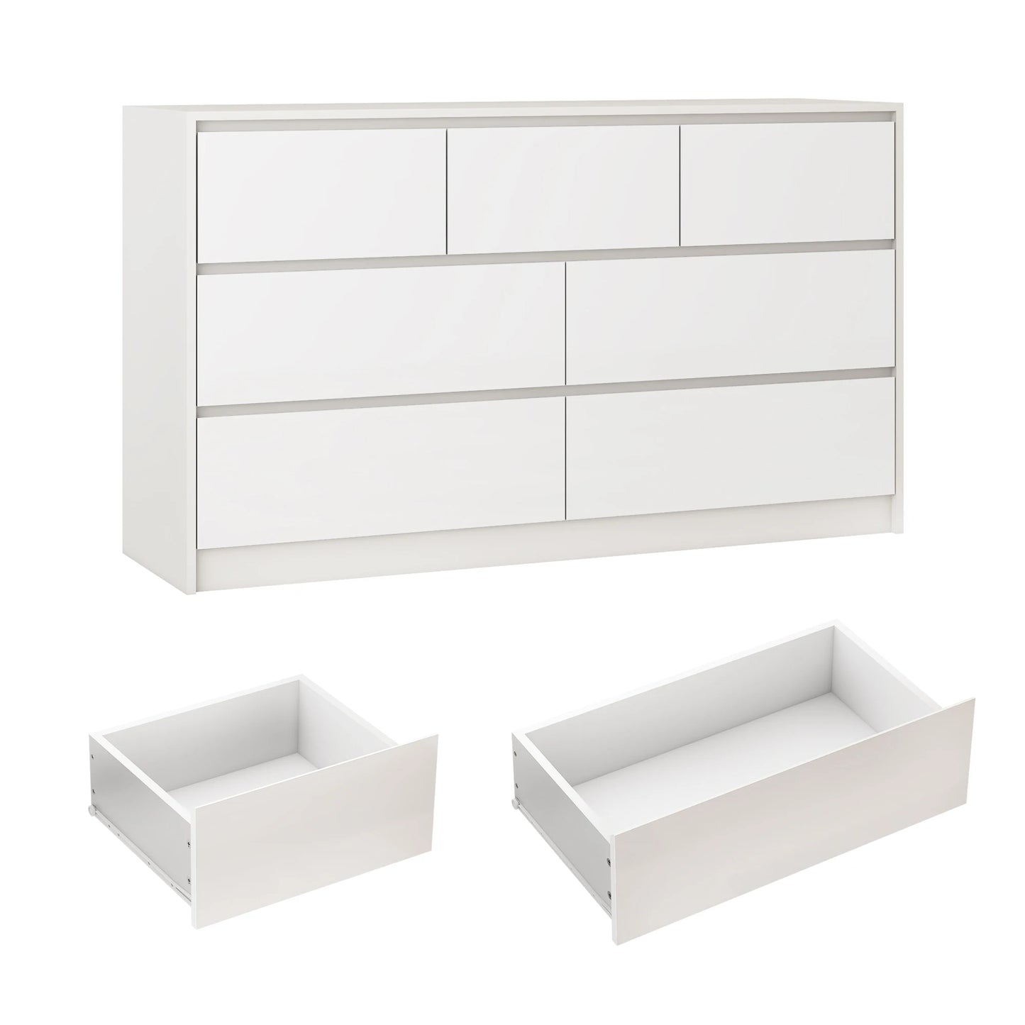 QiaoShiRen Seven Drawer Dresser Modern Wood Finish