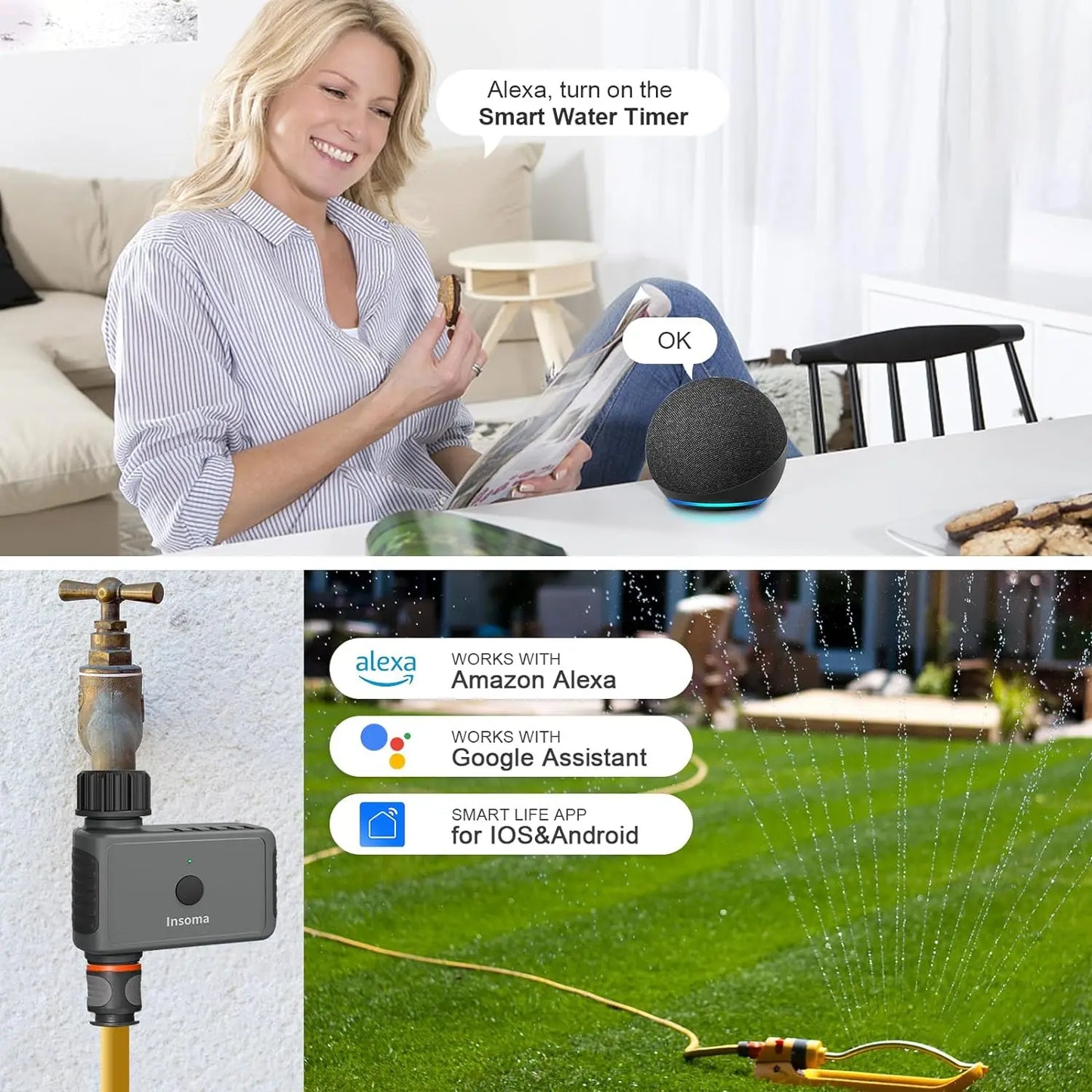 Insoma Wifi Automatic Sprinkler Timer For Garden Irrigation
