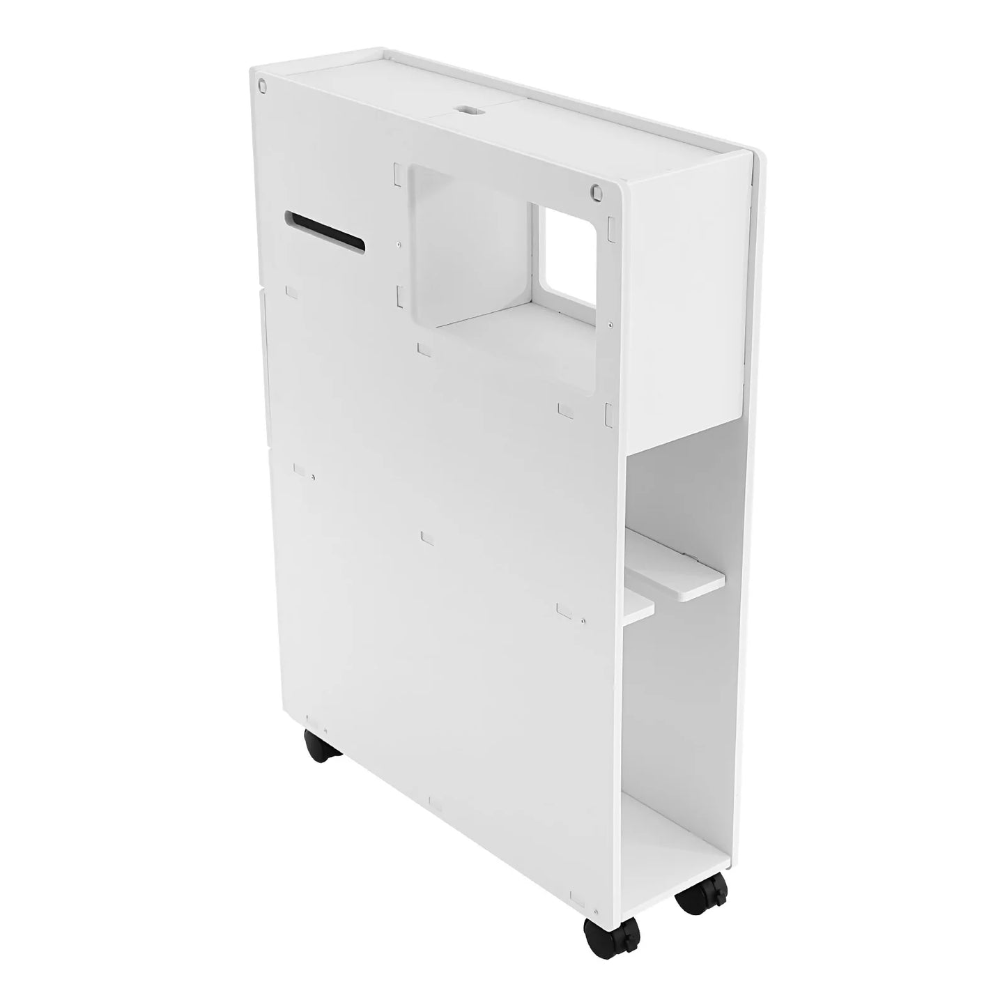 Bymaocar Bathroom Storage Cabinet Narrow Lockable Wheeled Organizer
