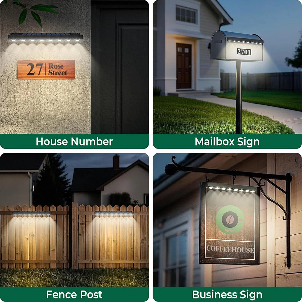 Two Pack Solar Wall Lamp Outdoor Waterproof Garden Light Mailbox