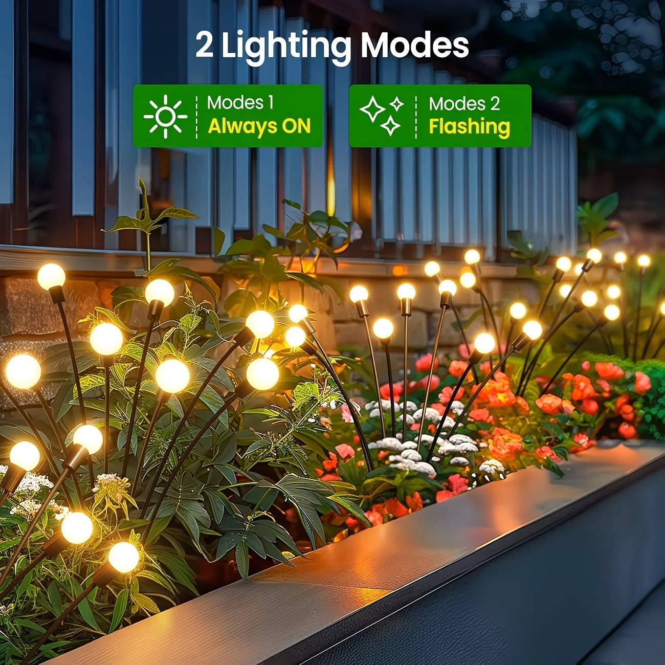 Solar Lights Outdoor 8 Pack Firefly Twinkle Pathway Garden Waterproof