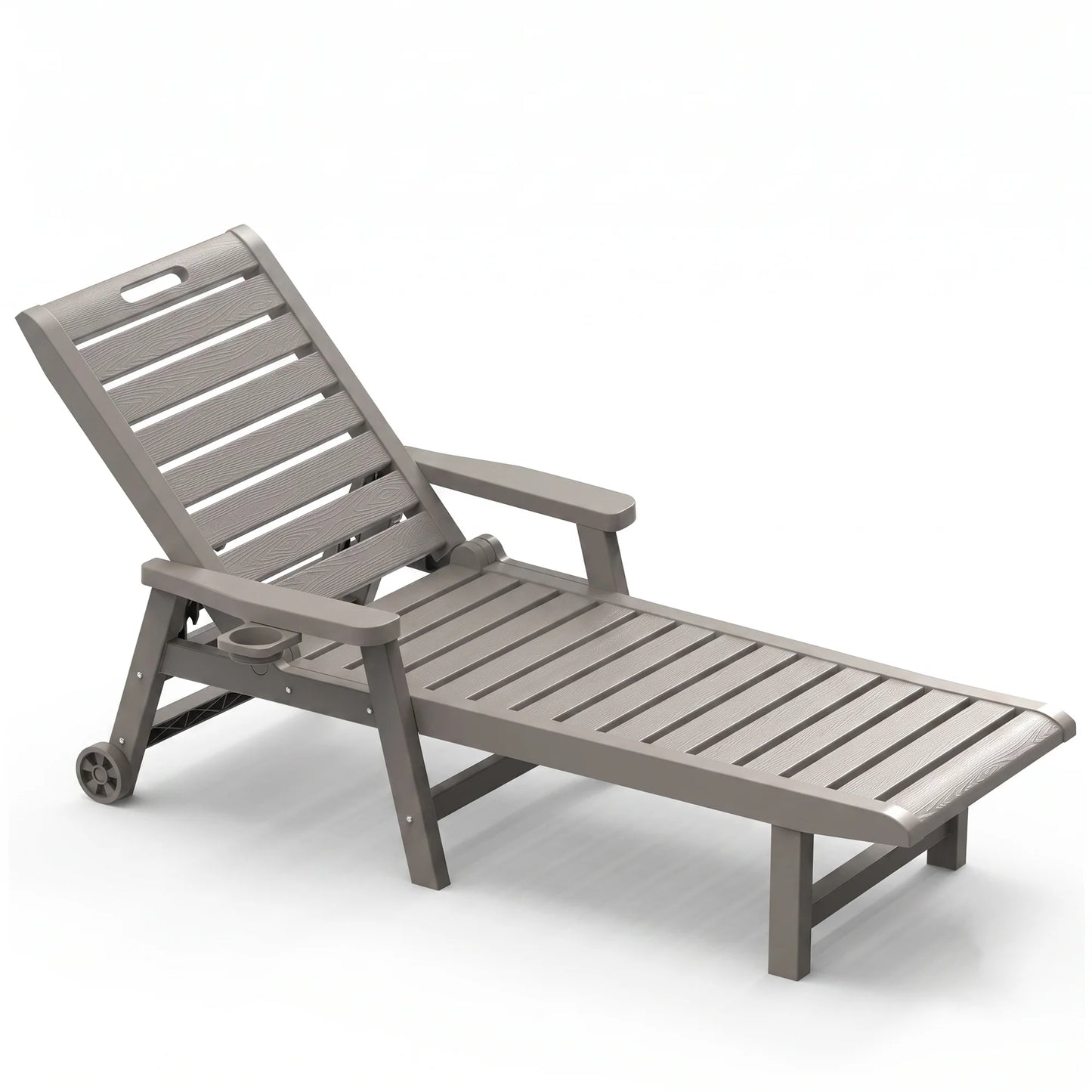FAZZN Indoor Outdoor Plastic Chaise Lounge Chair With Adjustable Back
