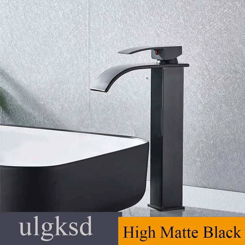 Ulgksd Waterfall Basin Faucet Single Handle Deck Mounted Hot Cold
