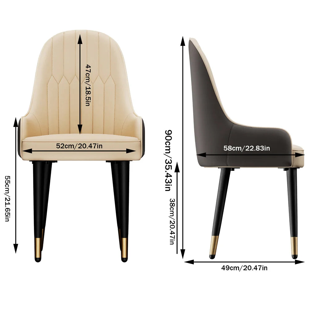 LUVODI Luxury Microfiber Leather Dining Chairs Set Of 2