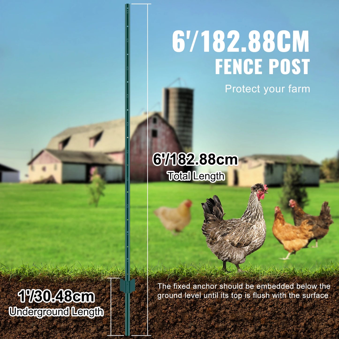 SucceBuy Heavy Duty T Post Fence Posts and Steel Stakes