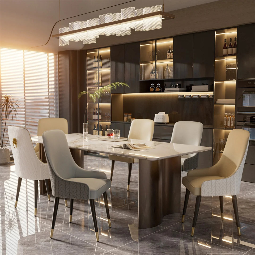 LUVODI Luxury Microfiber Leather Dining Chairs Set Of 2