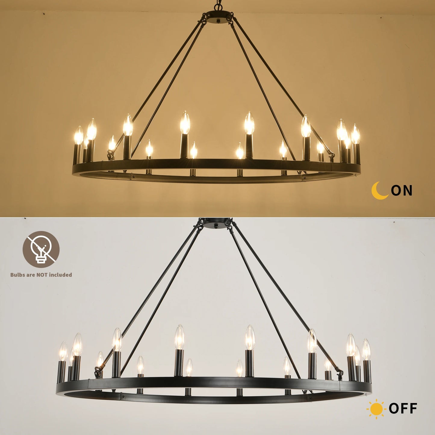 LovingC Wagon Wheel Chandelier Modern Rustic Farmhouse Pendant Light