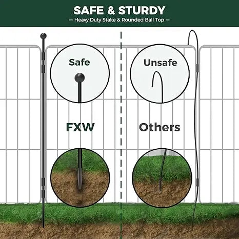 MiniPaws Unleashed Dog Playpen for Yard & RV Camping, Expandable 24-inch 32 Panels for Puppies and Small Dogs, Portable