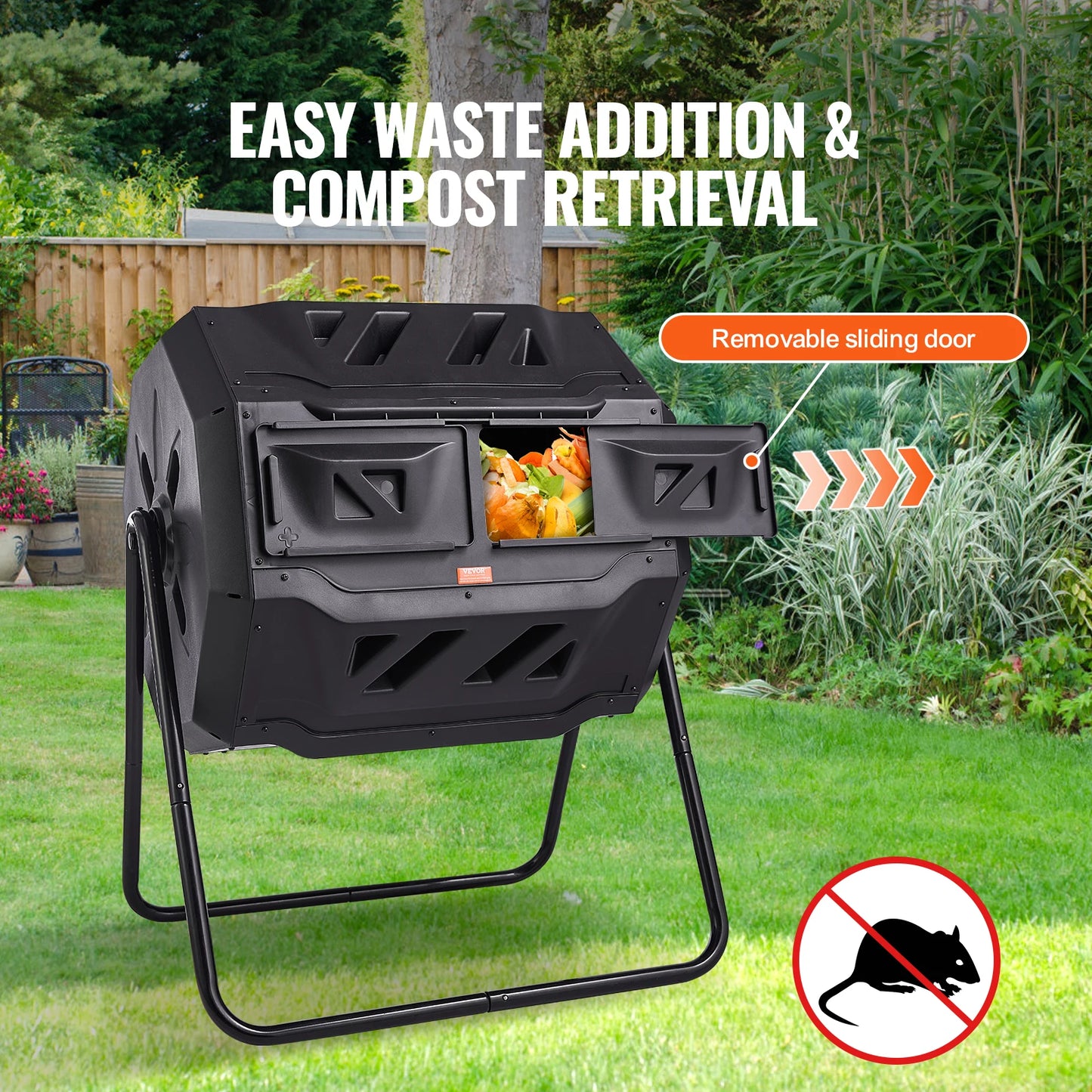 SucceBuy Dual Chamber Tumbling Compost Bin BPA Free
